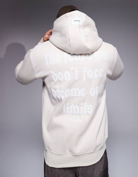 Sixth June back printed quote hoodie in beige - view 1
