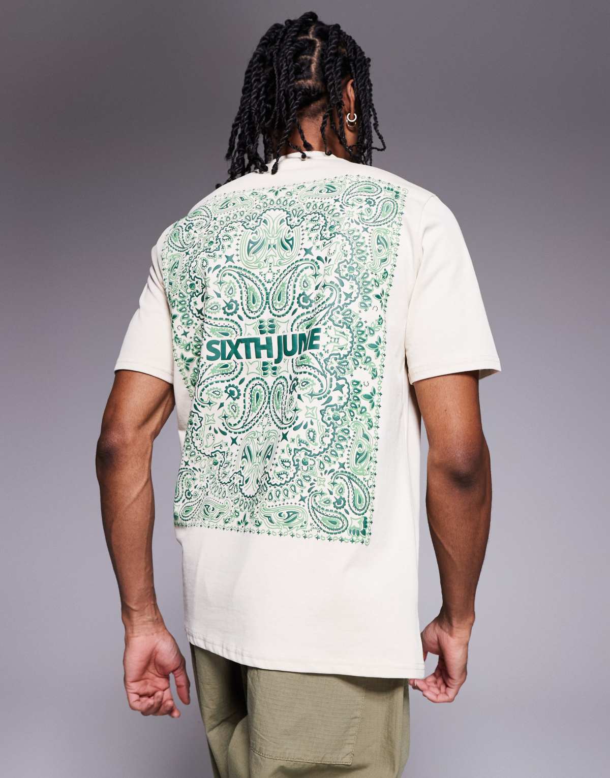 Sixth June bandana back print t-shirt in cream