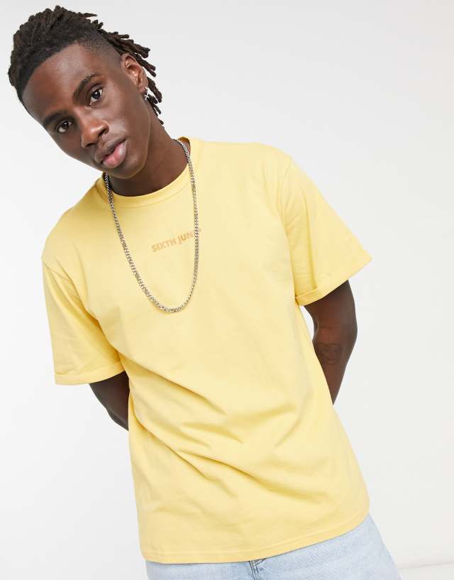 Sixth June - basic logo t-shirt in mustard