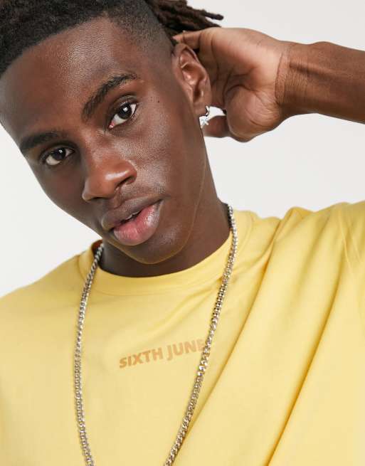 Sixth June basic logo t-shirt in mustard, 3 of 4