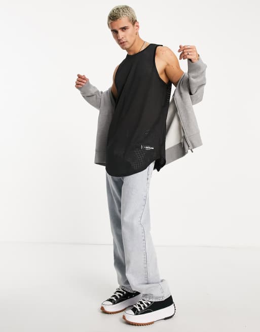 Sixth June basketball vest in black mesh with logo back print, 2 of 4