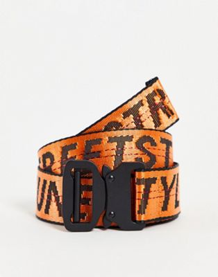 фото Sixth june belt with logo in orange-оранжевый цвет