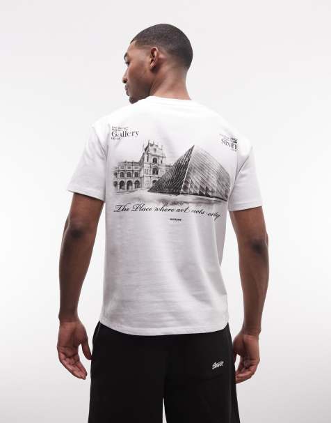 Sixth June – Biały T-shirt z nadrukiem z motywem Luwru - view 1