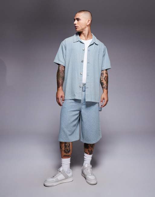Sixth June – Blå, strukturerade shorts med hjärtmönster, del av set, 2 av 5