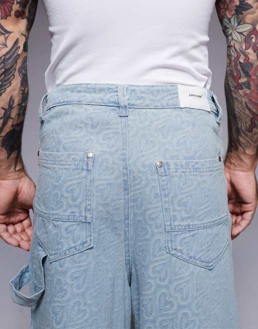 Sixth June – Blå, strukturerade shorts med hjärtmönster, del av set, 5 av 5