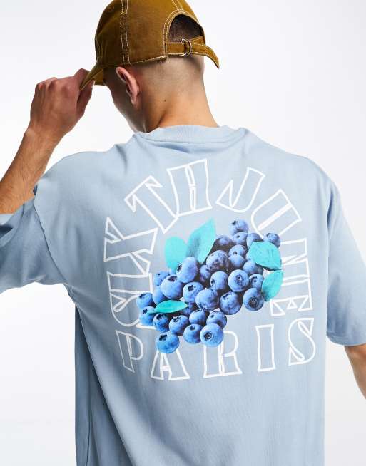 Sixth June – Blå t-shirt med frukttryck baktill