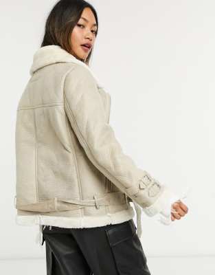 blouson aviateur beige