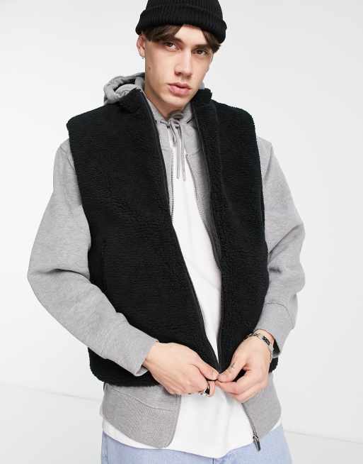 Sixth June - Bodywarmer van sherpa in zwart