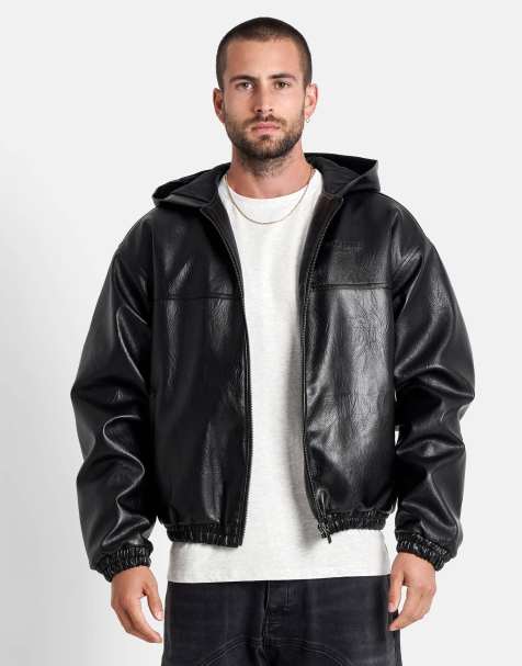 Sixth June - Bomberjack van imitatieleer in zwart - view 1