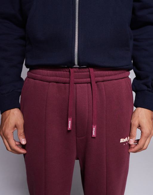 Sixth June - Bordeauxrøde joggingbukser med lige ben og slids i sømkanten, 4 af 5