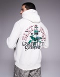 [Sixth June] Sixth June botanical logo back print hoodie in grey XL GREY