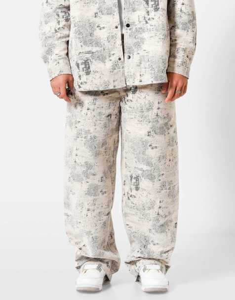 Sixth June - Broek met textuur en paisley motief in beige - view 1