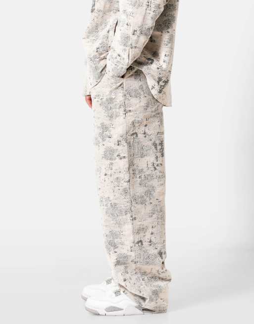 Sixth June - Broek met textuur en paisley motief in beige, 2 van 4