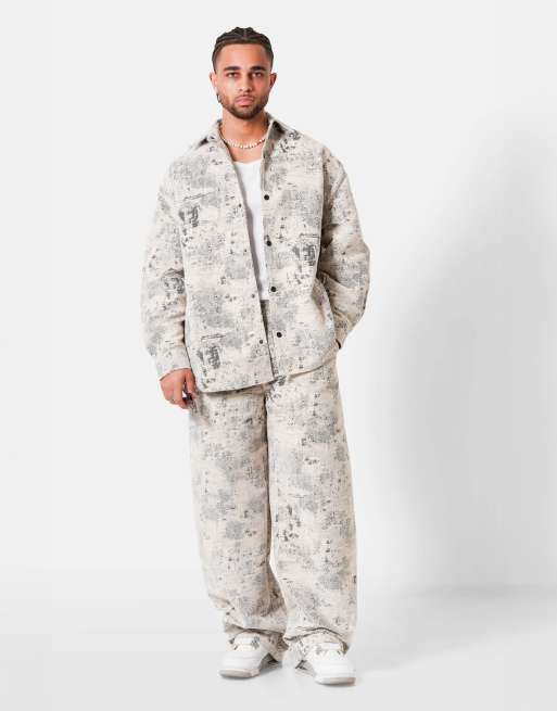 Sixth June - Broek met textuur en paisley motief in beige, 4 van 4