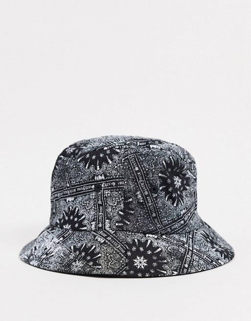 Sixth June bucket hat with bandana print in black