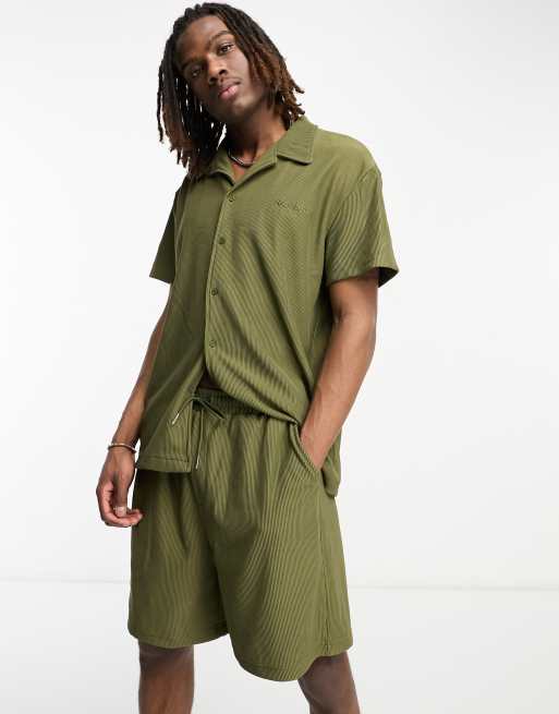 Sixth June - Camicia plissé kaki