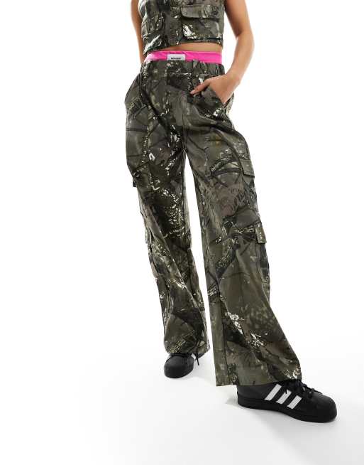 Sixth June camo print cargo pants in green - part of a set