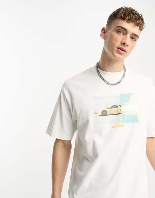 Sixth June car oversized t-shirt in white