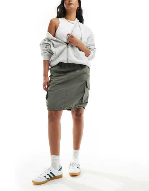 Sixth June cargo mid length skirt in olive, 5 of 5