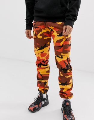 orange camo trousers womens