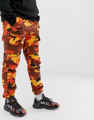 orange camo cargos