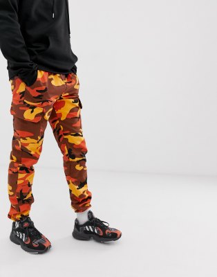 cargo pants camo orange