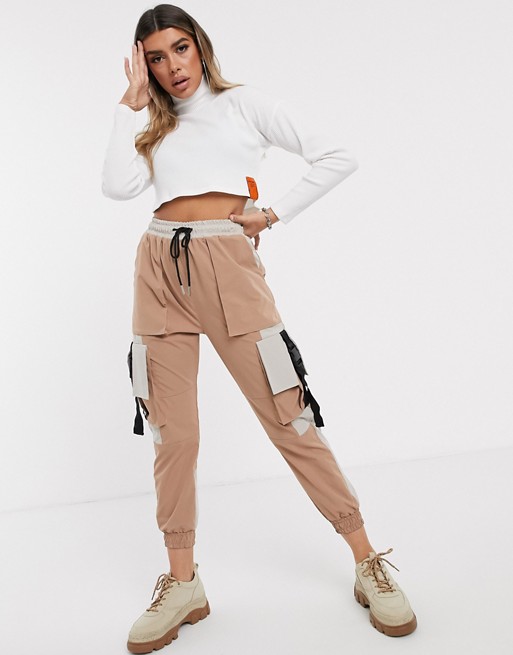 Sixth June cargo pants with contrast pockets and buckle straps