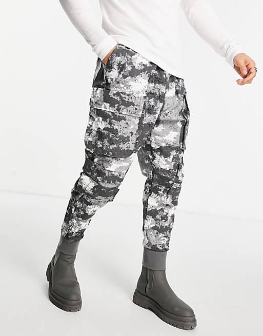 Sixth June cargo trousers co-ord in black digital camo