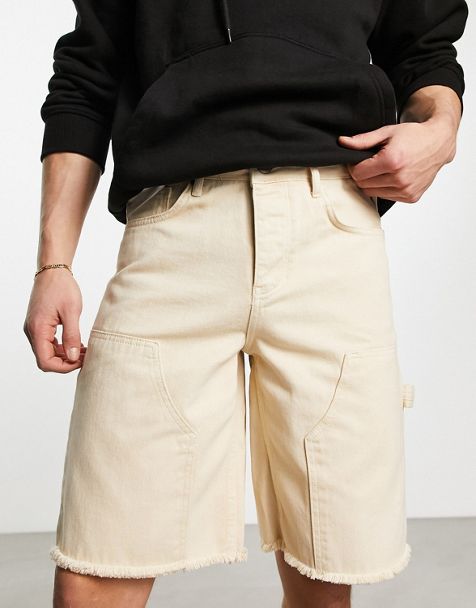ASOS DESIGN 2 pack slim chino shorts in dark khaki and beige save