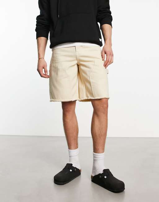 Sixth June carpenter denim shorts in beige | ASOS