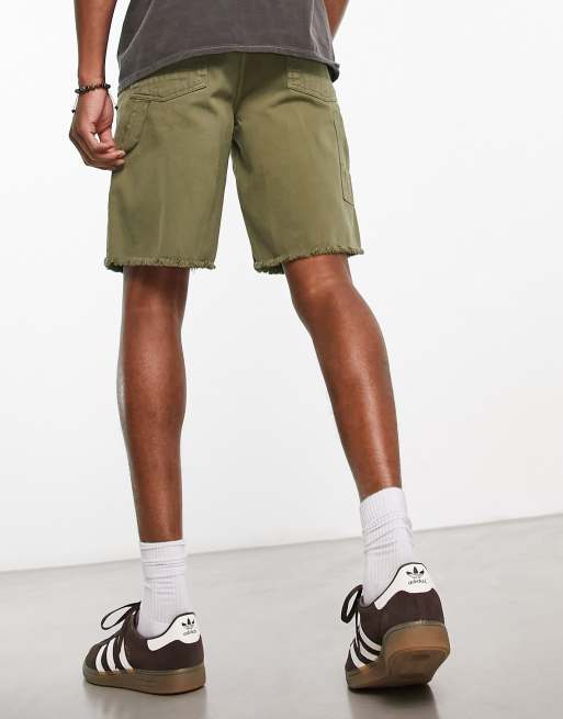 Sixth June carpenter denim shorts in khaki, 4 of 4