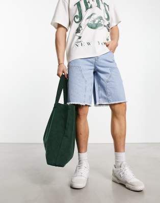 Sixth June carpenter denim shorts in vintage wash - ASOS Price Checker