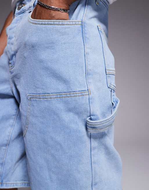 Sixth June carpenter denim shorts in washed blue, 3 of 5