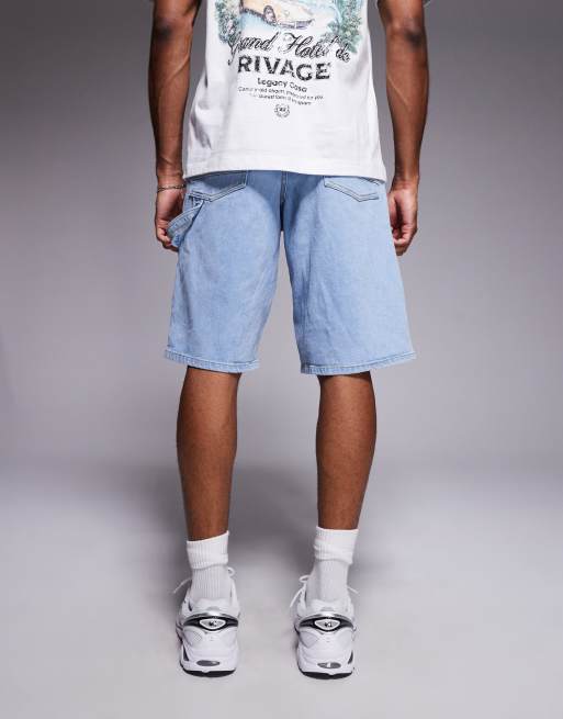 Sixth June carpenter denim shorts in washed blue, 4 of 5