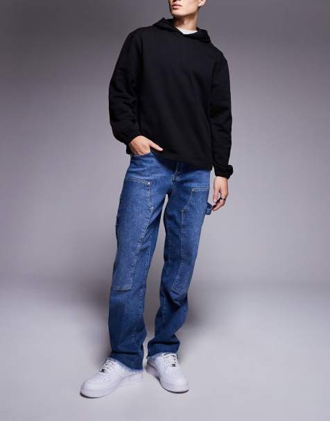 Sixth June carpenter wide leg jean in dark denim - view 1