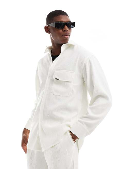 Sixth June - Chemise d'ensemble oversize texturée - Blanc