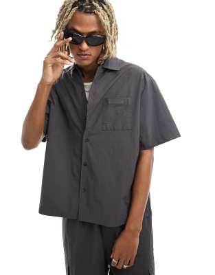 Sixth June co-ord nylon shirt in grey