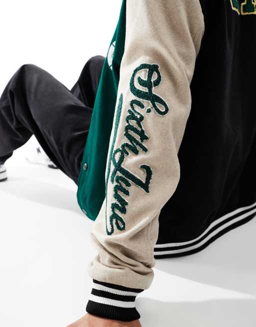 Sixth June – College-Jacke in Cremeweiß-Bunt mit farblich