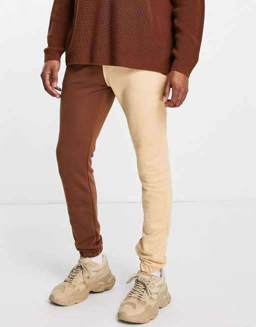 Sixth June colourblock joggers in brown ASOS