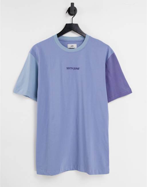 Sixth June colourblock t-shirt in blue