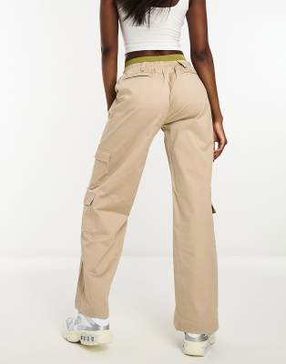 Dickies jackson nylon cargo trousers in cream