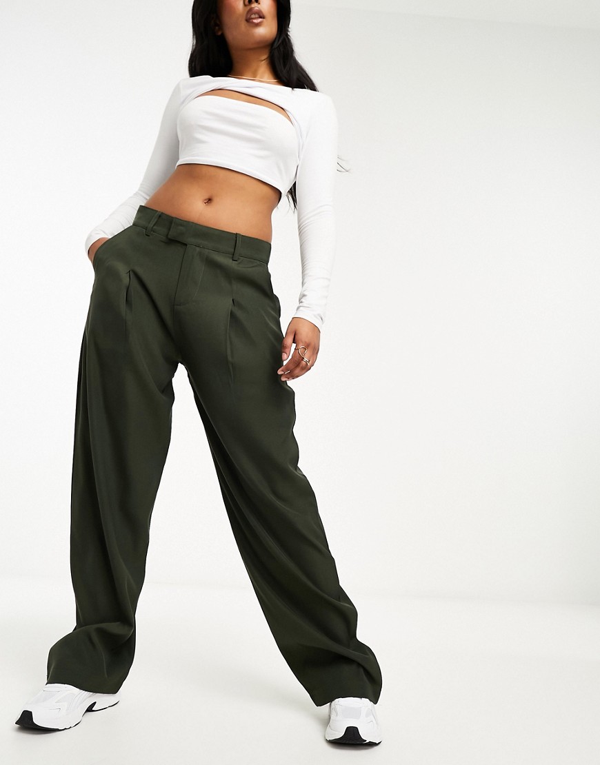Sixth June constrast white band trousers in green