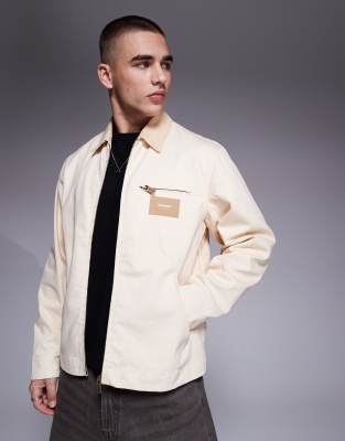 Sixth June Sixth June contrast collar trucker jacket co-ord in cream-White