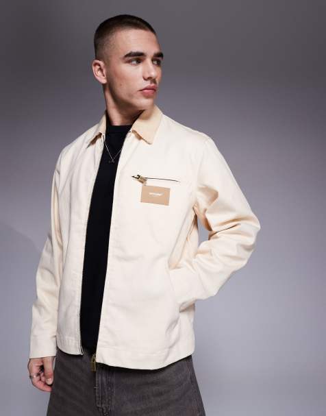 Sixth June contrast collar trucker jacket in cream - part of a set - view 1