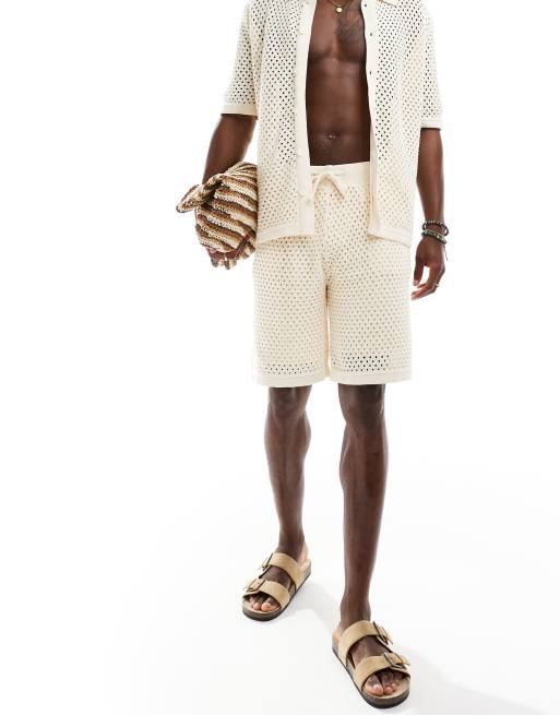 Sixth June crochet shorts in beige (part of a set)