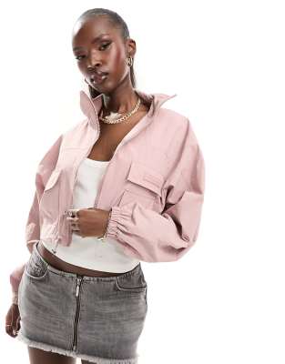 cropped jacket in pink - part of a set