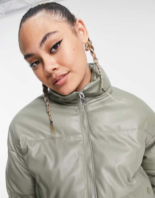 ASOS DESIGN puffer jacket in silver