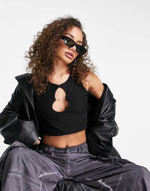 Cut out discount crop top hoodie