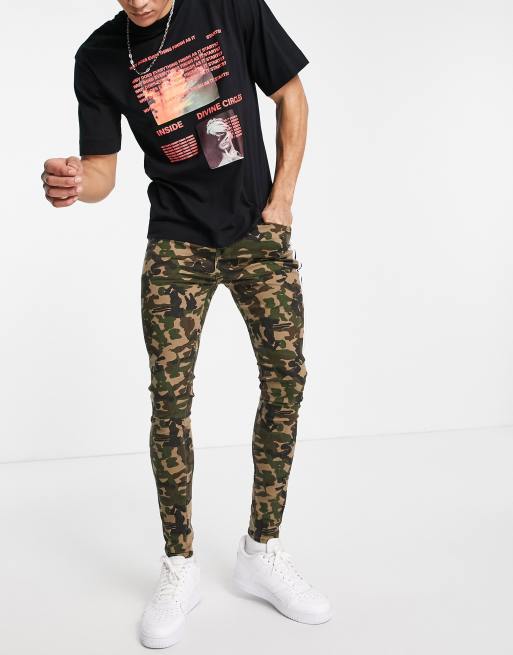 Camo slim fit on sale jeans