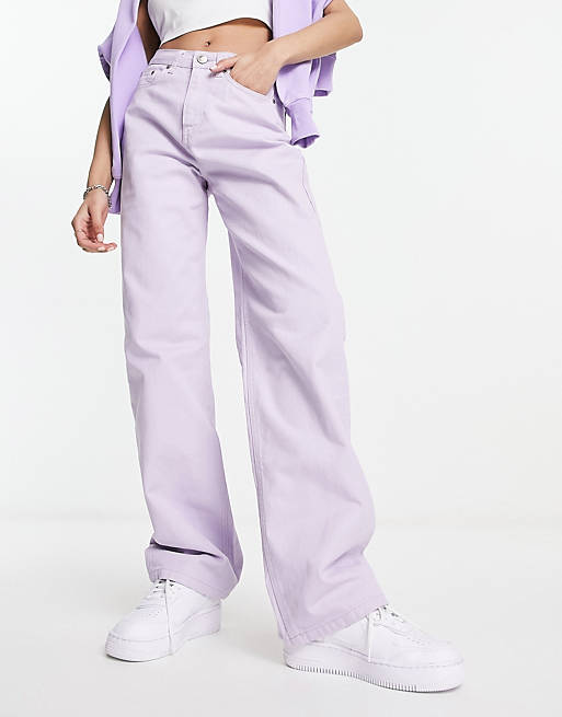 Sixth June denim slouchy jeans in lilac | ASOS